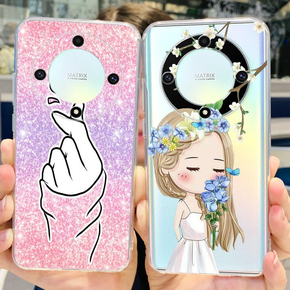 For Honor X9b 5G Case ALI-NX1 Cute Cat Butterfly Painted Cover Soft Silicone Phone Cases For Honor X9b X 9b HonorX9b Soft Fundas