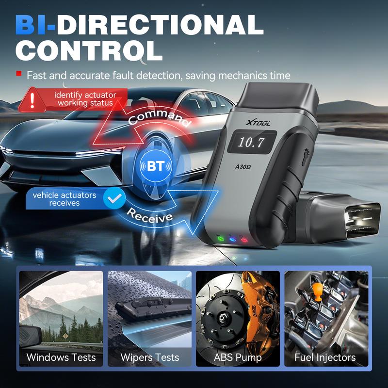 2026 Novo XTOOL Anyscan A30D V2.0 Scanner OBD2 Gratuito Vitalício Ferramentas de Diagnóstico Bluetooth Todos os Sistemas 19 Redefinições Bidirecional FCA