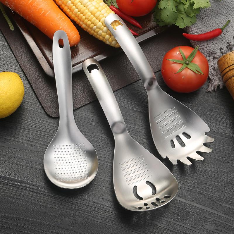 Multifunktionell Köksredskap i Rostfritt Stål För Matlagning Vitlök Ingefära Grönsaksrivare Malare Sked Köksredskap