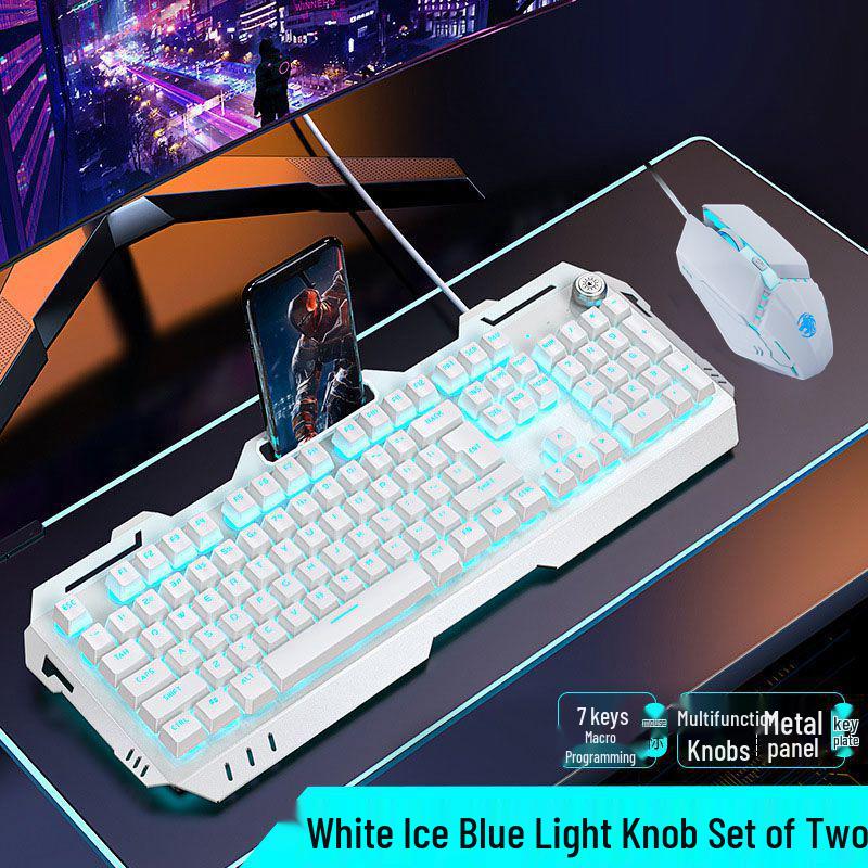 Pioneer 810 Gaming Set: Mechanical Feel Keyboard, Mouse, Headset with Knob