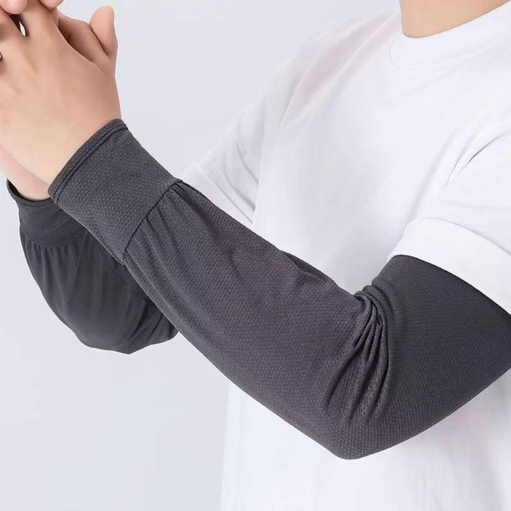 

Wear-resistant Men s Arm Sleeves UV Protection Outdoor Work Arm Warmers Outdoot темно серый