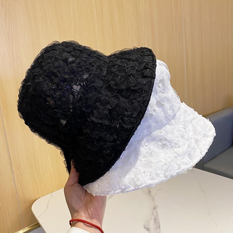 New Lace Bucket Hat Women's Summer Versatile Face Cover Thin Breathable Mesh Lady Basin Hat Shade Fashion Hat