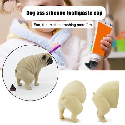 Pooping Dog Butt Toothpaste Topper Universal Easy To Install Funny Toothpaste Dispenser Cap Bathroom