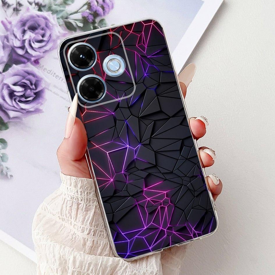 New For Xiaomi Redmi 13x 4G Case Cute Cartoon Panda Machine Flower TPU Soft Silicone Cover For Xiomi Redmi 13X Shockproof Bumper