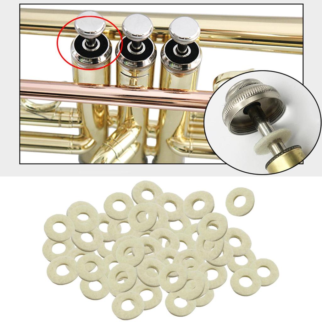 50 Pieces Cornet trumpet type Felt Washers Musical Instrument Durable
