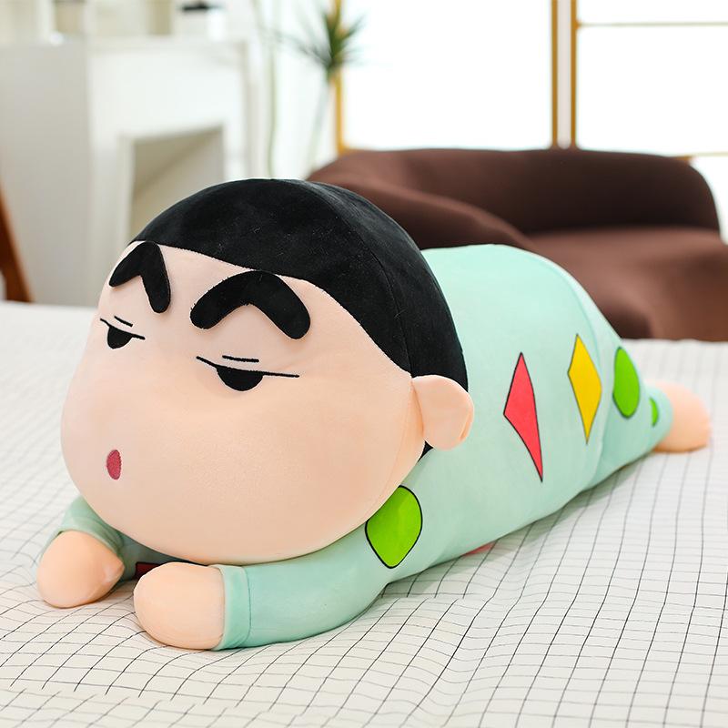 New 100cm Crayon Shin-chan Kawaii Shinnosuke Lying Pose Plush Doll Stuffed Doll Pillow Cartoon Room Decoration Birthday Gift Toy