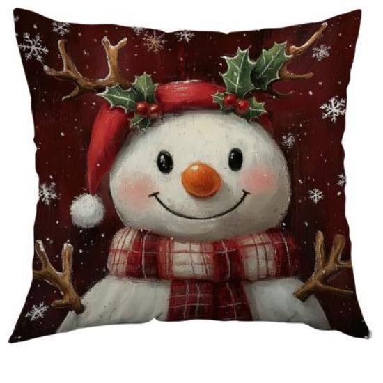 

Рождественская наволочка снеговика Мультяшное украшение Принт Подушка Домашнее украшение Наволочка 45*45cm