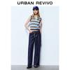 UR Women's Retro Drawstring Wide-Leg Denim Pants