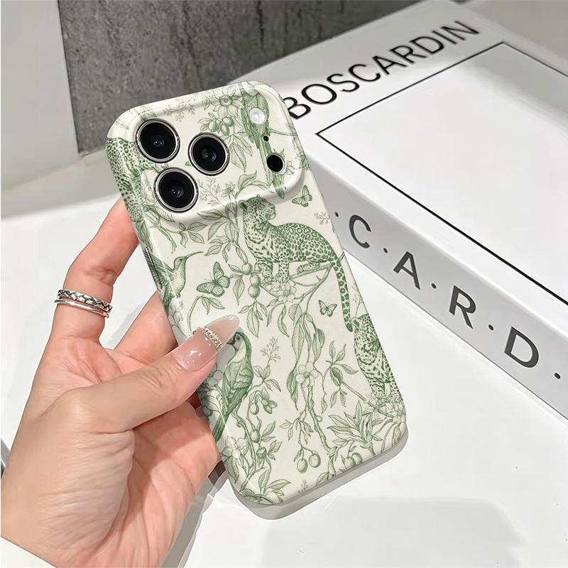 Botanical Tropical Wildlife Sketch Nature Art Graphic Film Aesthetic Protective Shockproof Bumper Phone Case Cover For iPhone 14 15 16 17 Pro Max Plus