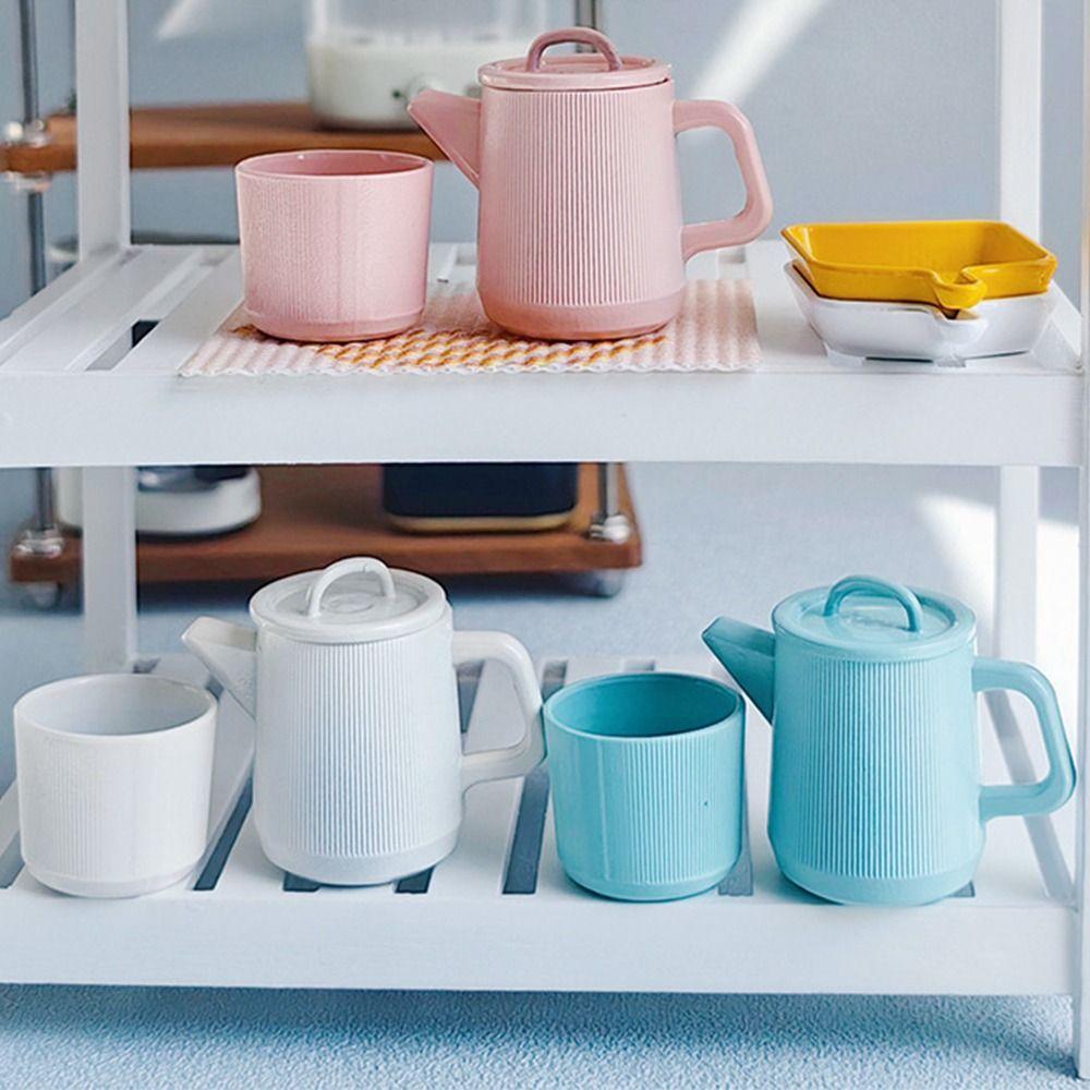

Doll Accessories Doll Kettle Cup Set 1/6 Miniature Drinkware Creative Dollhouse Teapot білий