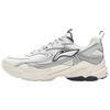 Li Ning Sports Life Collection Synthetic Leather, Textile Cushioning Low Top Chunky Sneakers Men's Ivory Gray AGCV433-4//