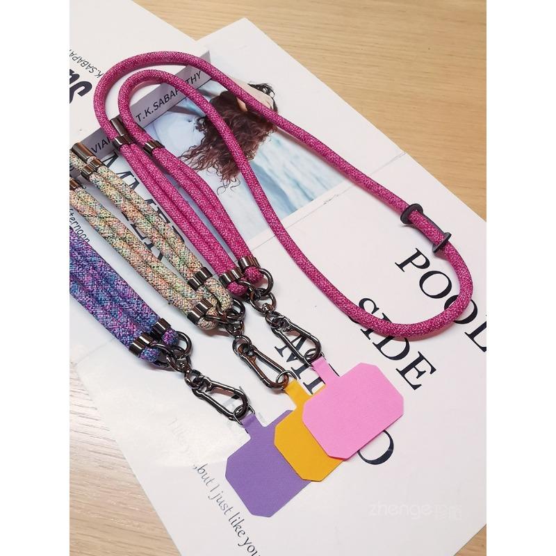 Cross-body Halter Neck Dual-purpose Adjustable Back Mobile Phone Lanyard Women's Ins Outdoor Travel Mountain Climbing Mobile Phone Lanyard Long Style