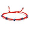 Blue Evil Eye Red String Bracelet Set - Handmade Woven Design