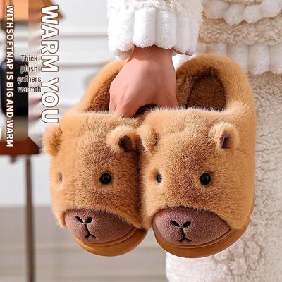 Capybara Baumwollplüsch Hausschuhe - Winter 2025 | Herren- & Damen Warme, Dicksohlige Indoor-Schuhe