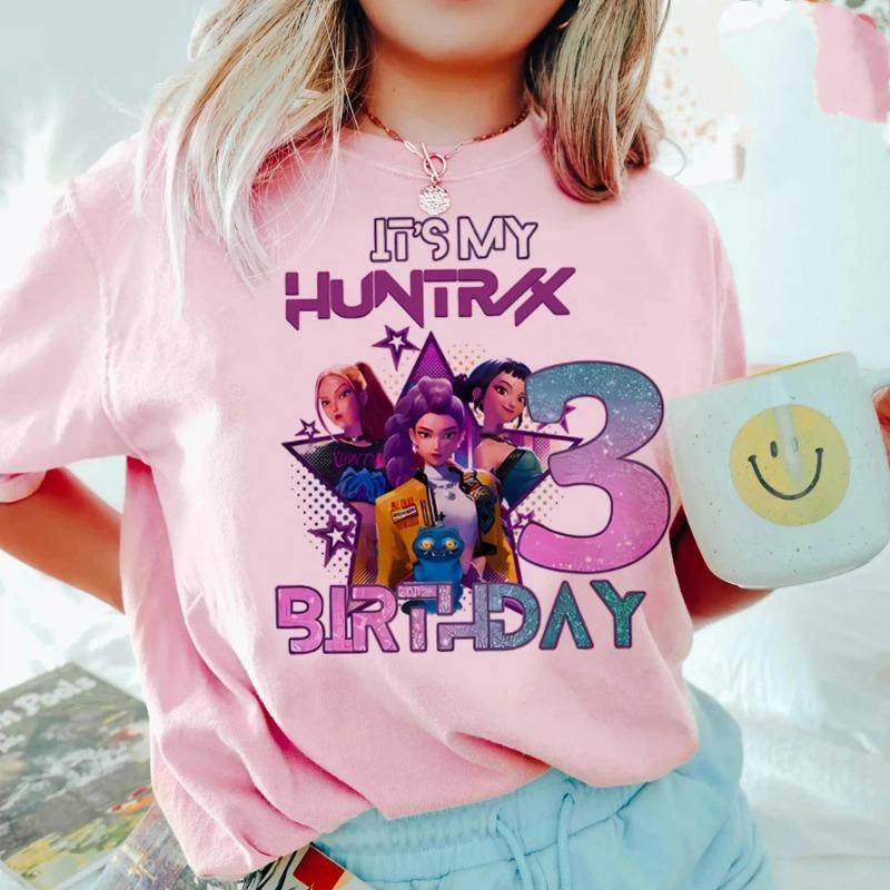 

Kpop Demon Hunters T-shirts for Women Cartoon Number Printed Short-sleeved Top Girls Summer Fashion T-shirt Kids Birthday Gift XS