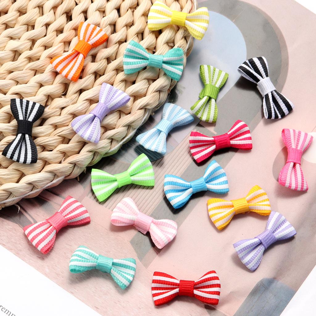 50pcs/Lot Striped Bows Polyester Ribbon Bows Handmade Bows For Jewelry Making DIY Hair Clip Headband Clothing Crafts Decoration