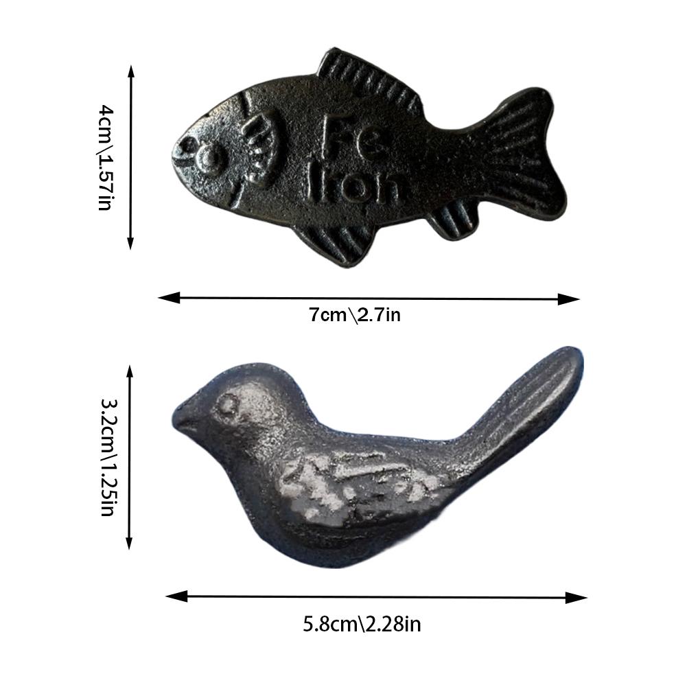1/2Pcs Iron Bird Iron Fish Shape Casting Kitchen Cooking Tools Reusable Kitchen Accessories for Deficiency Children Vegetarians