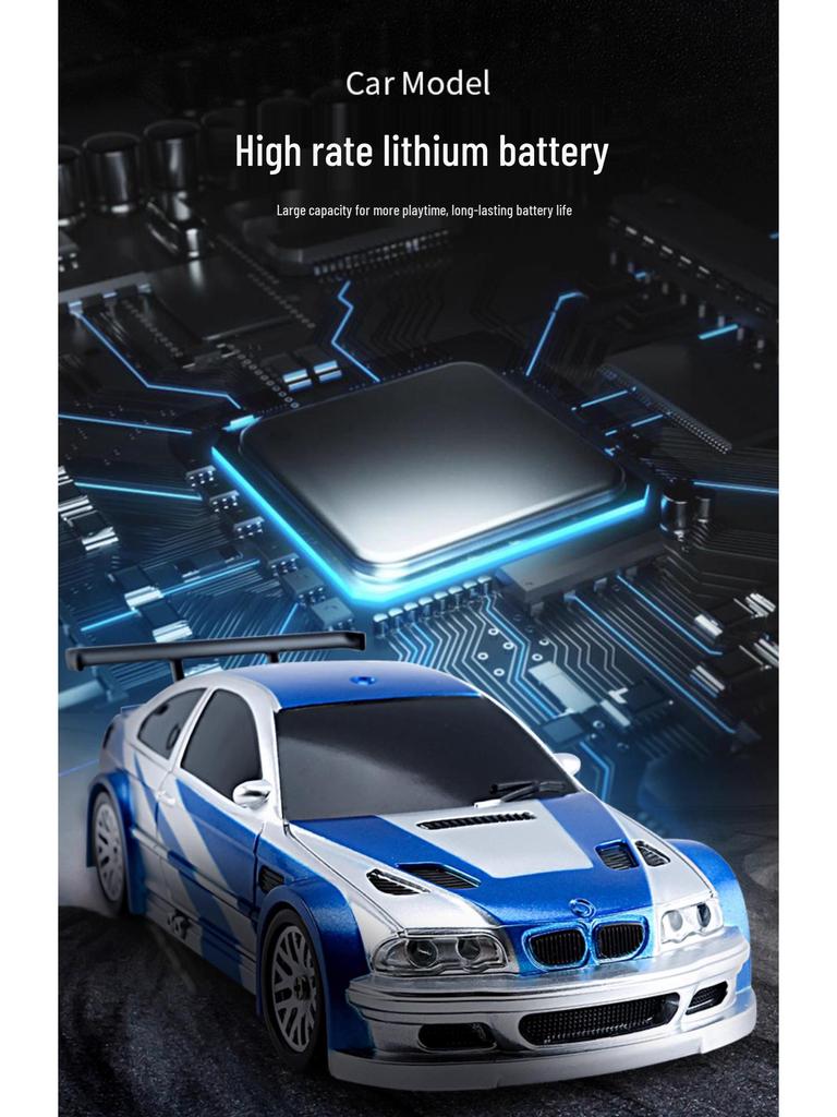 1:43 Scale Four-Wheel Drive Drift RC Car, Rechargeable Electric Mini Racing Toy for Kids