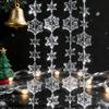 Clear Christmas Hanging Ornament 300cm Snowflake Beaded String Acrylic Bead Chain  Party Decoration