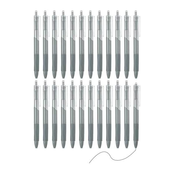 PATIKIL 24 Pack 0.5mm Retractable Gel Pens, Fine Point, Black Ink, Smooth Writing, Ideal for Office, Home, Journaling, Notebook Records, Gray