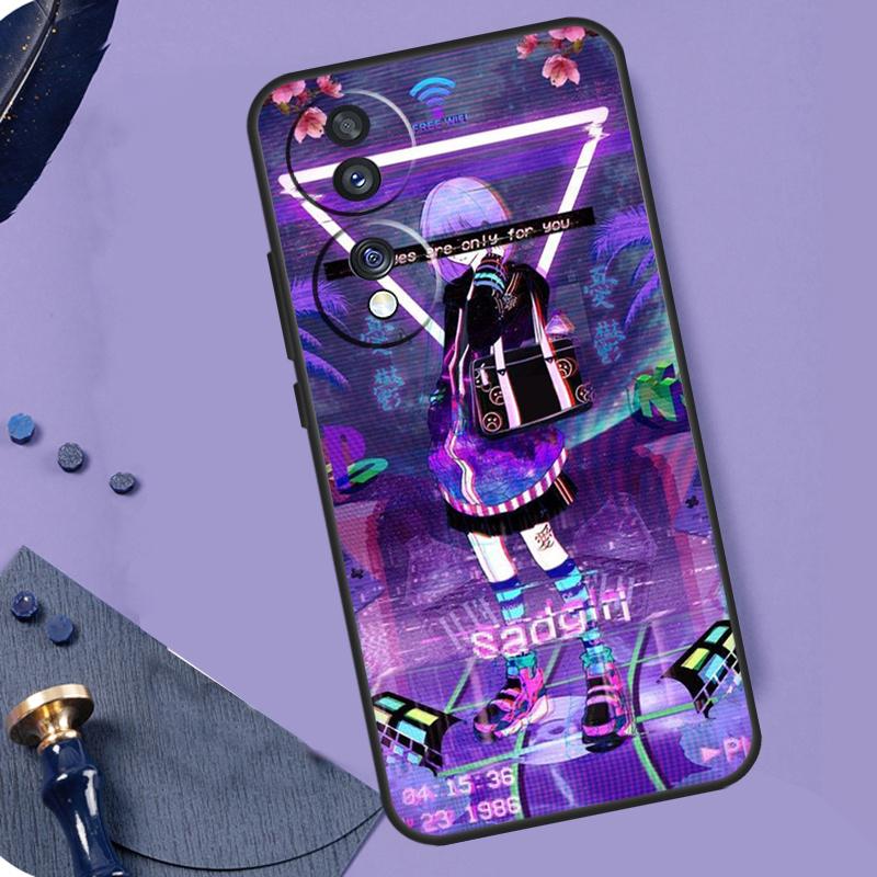Anime Vaporwave Glitch Phone Case For Honor 90 Lite 70 50 Magic 5 6 Pro X6 X7 X8 X9 X6a X7a X8a X9a X9b X8b Cover