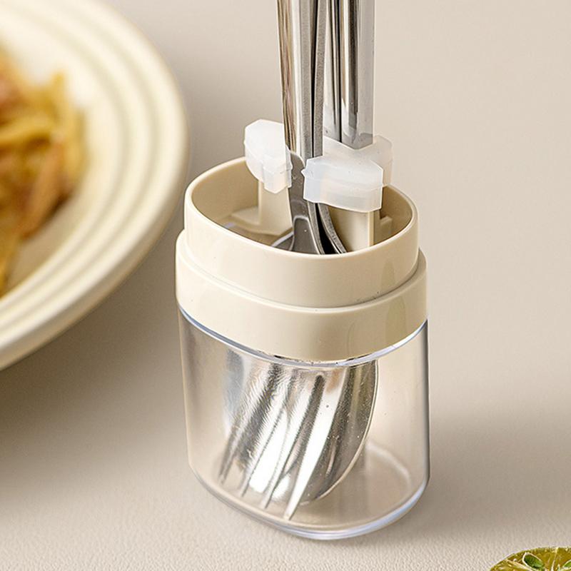 Stainless Spoons Forks Chopsticks Flatware Portable Travel Flatware Spoon Fork With Case For School Work Lunch