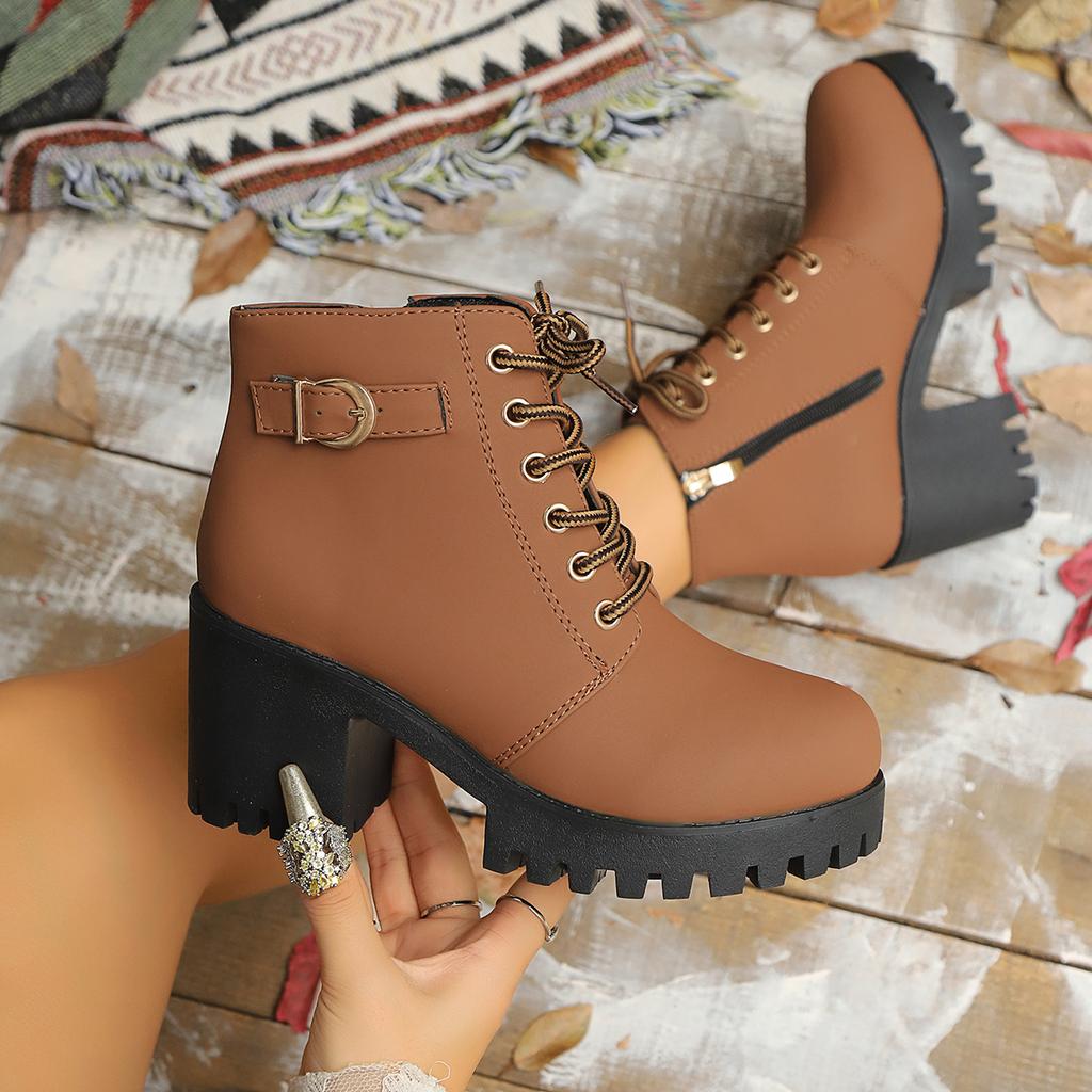 Women High Heel Ankle Boots 2025 New Winter Outdoor Designer Boots Woman Fashion Luxury Comfortable Shoes Female Botas De Mujer