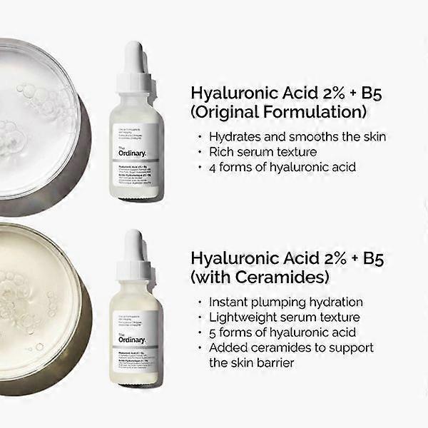 The Ordinary Hyaluronic Acid 2% + B5 Serum, Plumping Hydration With Ceramides, 1 Fl Oz