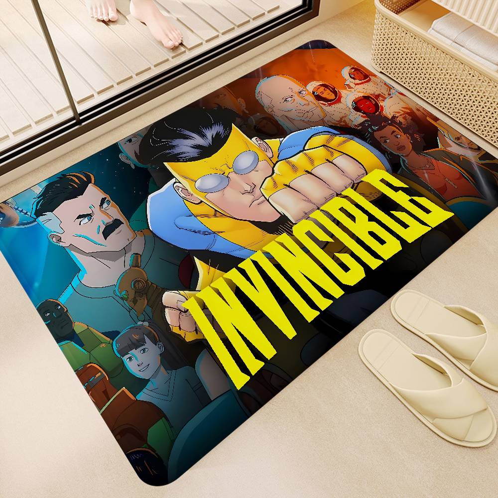 Superhero TV I-Invincible Floor Mat Rectangle Anti-slip Home Soft Badmat Front Door Indoor Outdoor Mat Hotel Decor Mat