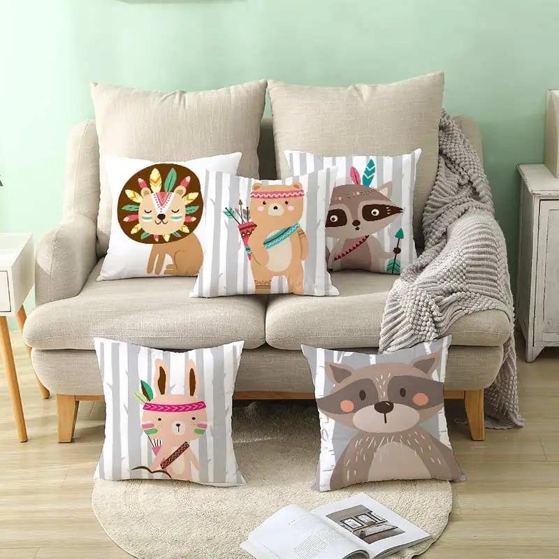 Funny Cute Animal Print Pillowcase Car Ornaments Office Living Room Home Pillowcase