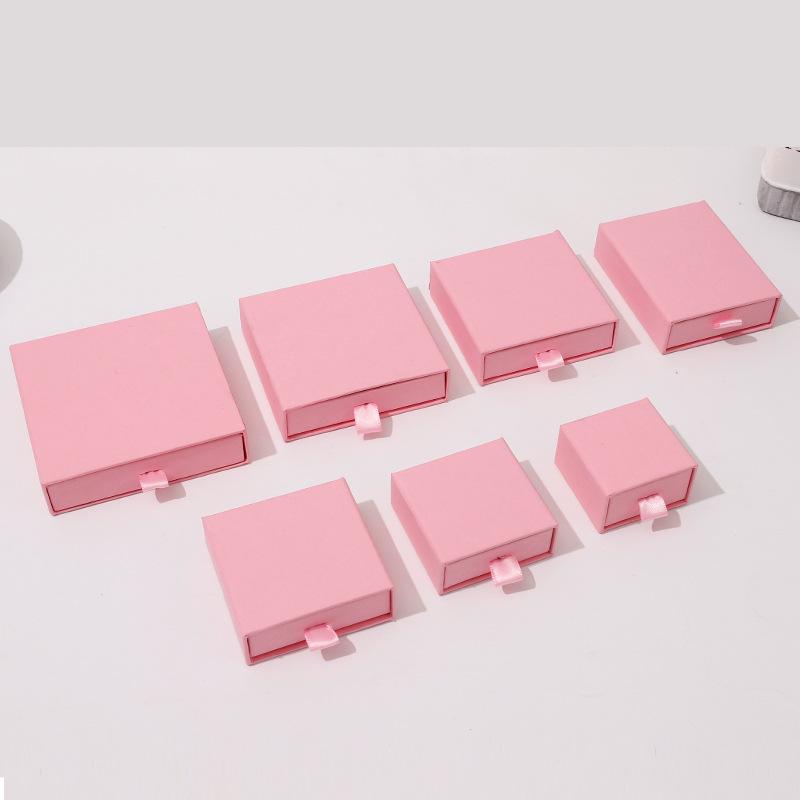 Black Kraft Paper Jewelry Drawer Box for Ring, Necklace, Earring Storage