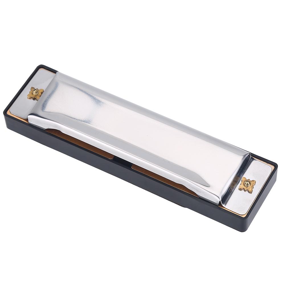 10 Hole Metal Harmonica Children Toy Blue Rock Jazz Folk Harmonicas Sliver