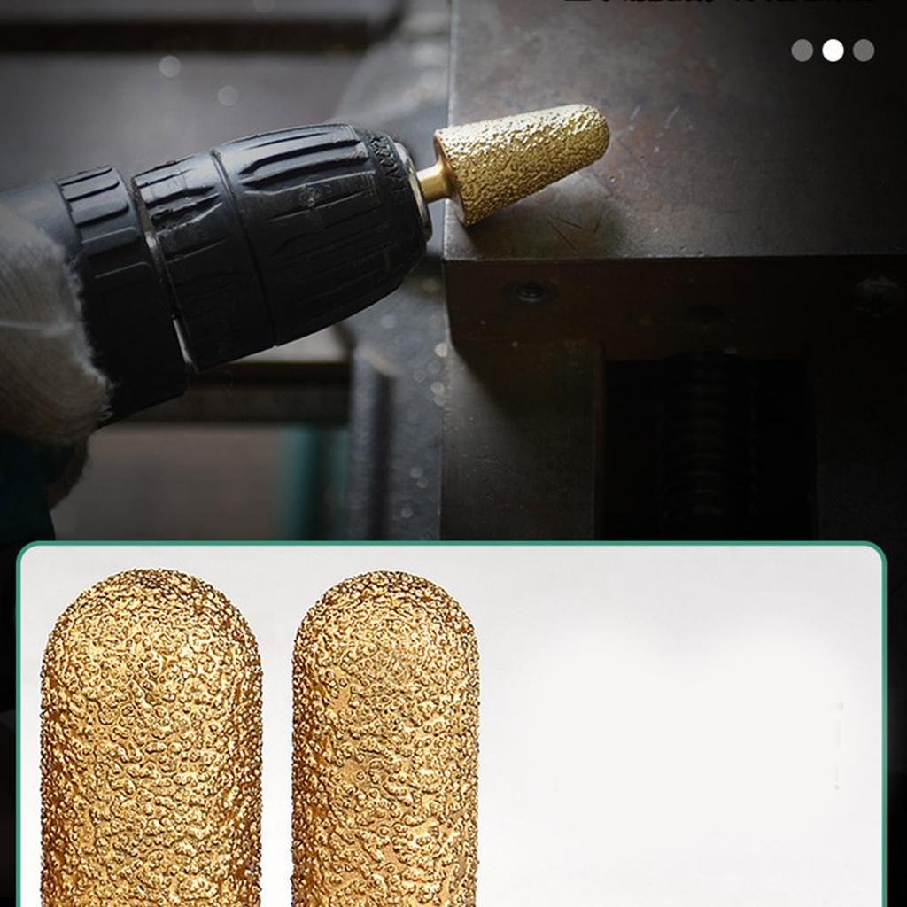 Diamond Coated Cylinder Head Mounted Points Grinding Bit Rotary Diamond Burr for Rotary Tool Bit Grinder Stone Carving
