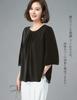 Chiffon Cut and Summer [Hovnbiexe] Women's Blouse, 3/4 Sleeve, Office, Top, Sewn, Lined, Neat, Stylish, Washable, Spring, (M, Black)
