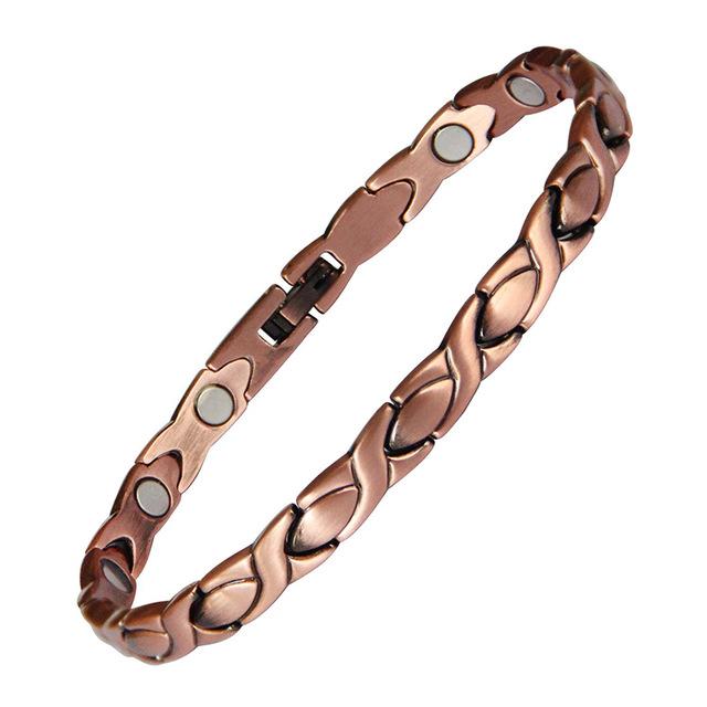 22CMTrendy Pure Copper Magnetic Pain Relief Bracelet for Men Therapy Magnets Bangle Link Chain Women Health Care Jewelry Wholesale