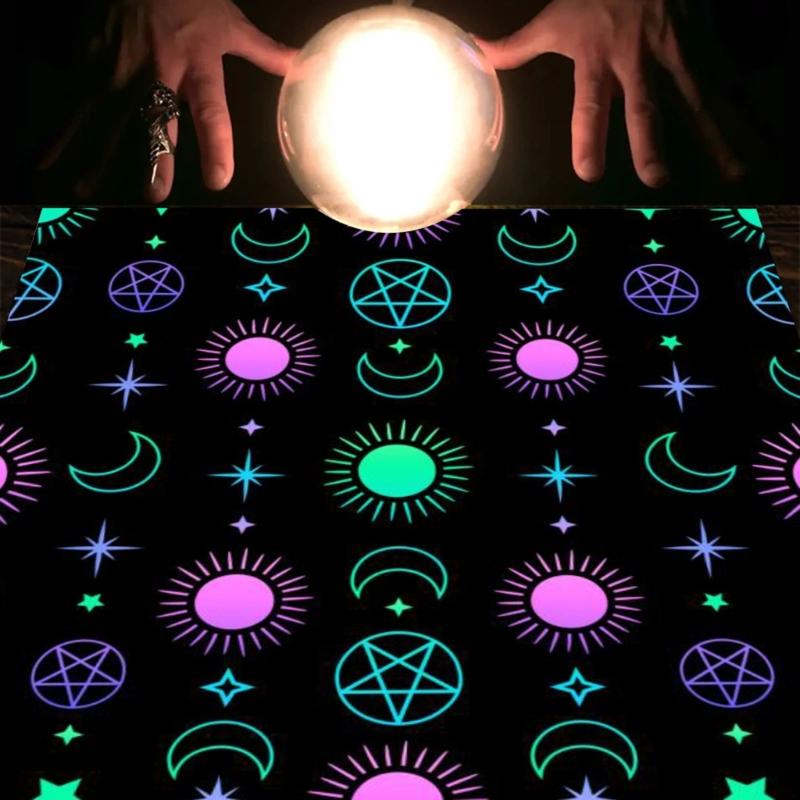 Astrology Tarots Table Altar Cloth Metaphysical Board Game Mat Pendulum Divinations Altar Tablecloth Board Game Card Pad