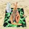 Pixel Block Pattern Microfiber Beach Towel 2D Flat Printed Sandproof Quick Dry Bath Towel For Gamer Gift Summer Pool Party Surf