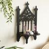 Bohemian Gothic Black Wooden Wall-Mounted Shelf for Bedroom Decor