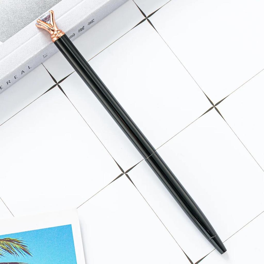 Spinning Ballpoint Pen Roller School Office Supplies Wedding Stationery Crystal Diamond Metal Rose Gold Luxury