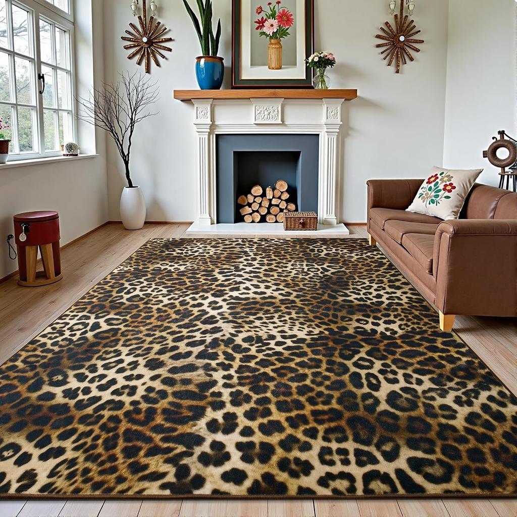 Animal Print Living Room Large Area Rug Light Luxury Advanced Home Decoration Mats Non-slip Mat Bedroom Carpet Printed Rugs