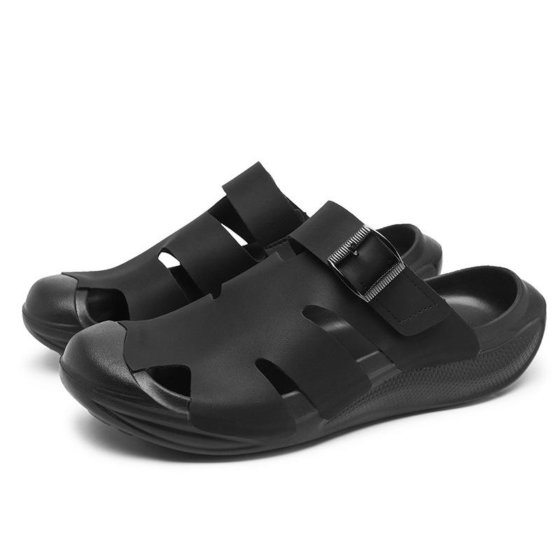 Men Wearing Birkenstock Half Slippers Are Light And Breathable, Lazy People Pedal Office Men'S Driving Sandals