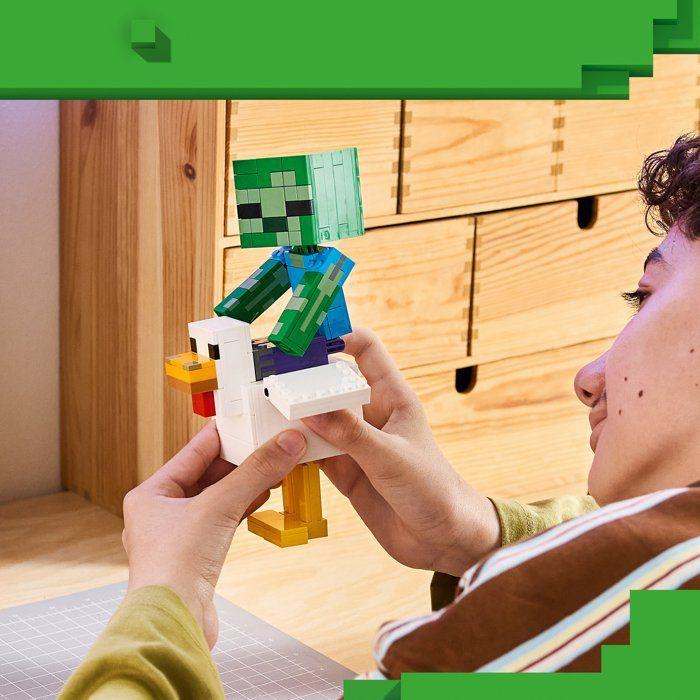 LEGO Minecraft 21582 Poule Chevauchée - Jeu de Construction pour Garçon ou Fille dès 9 ans