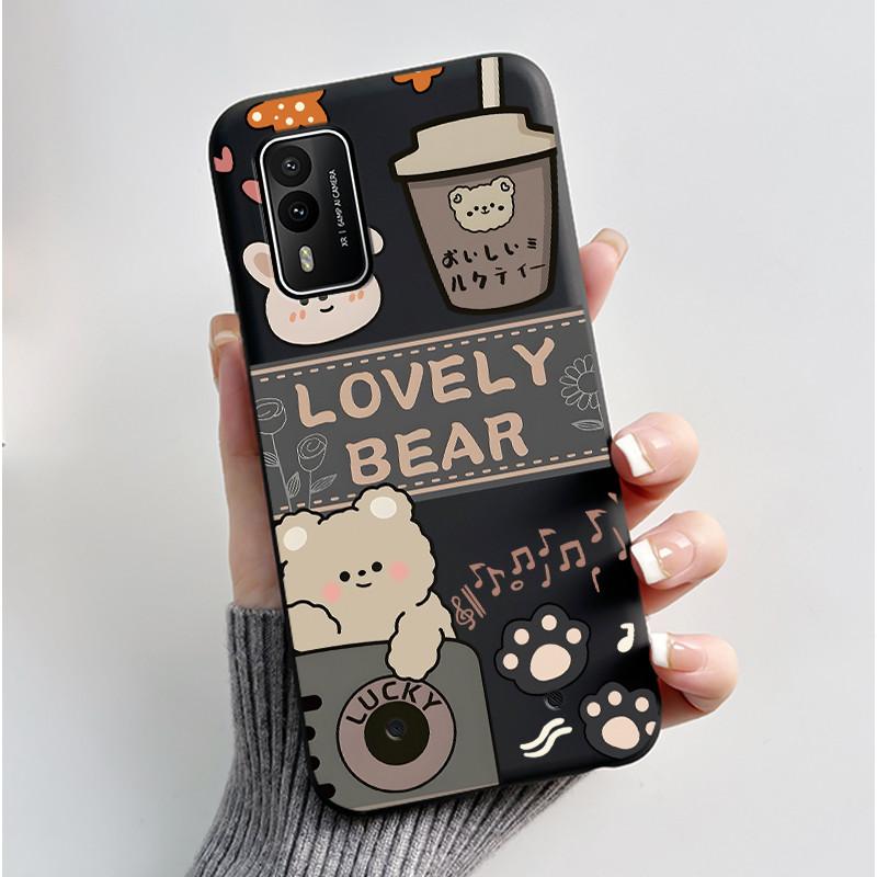 Casing For Nokia XR21 Case Aesthetic Fashion Cute Cat Astronaut Cartoon Black TPU Silicone Soft Shockproof Phone Case Back Cover