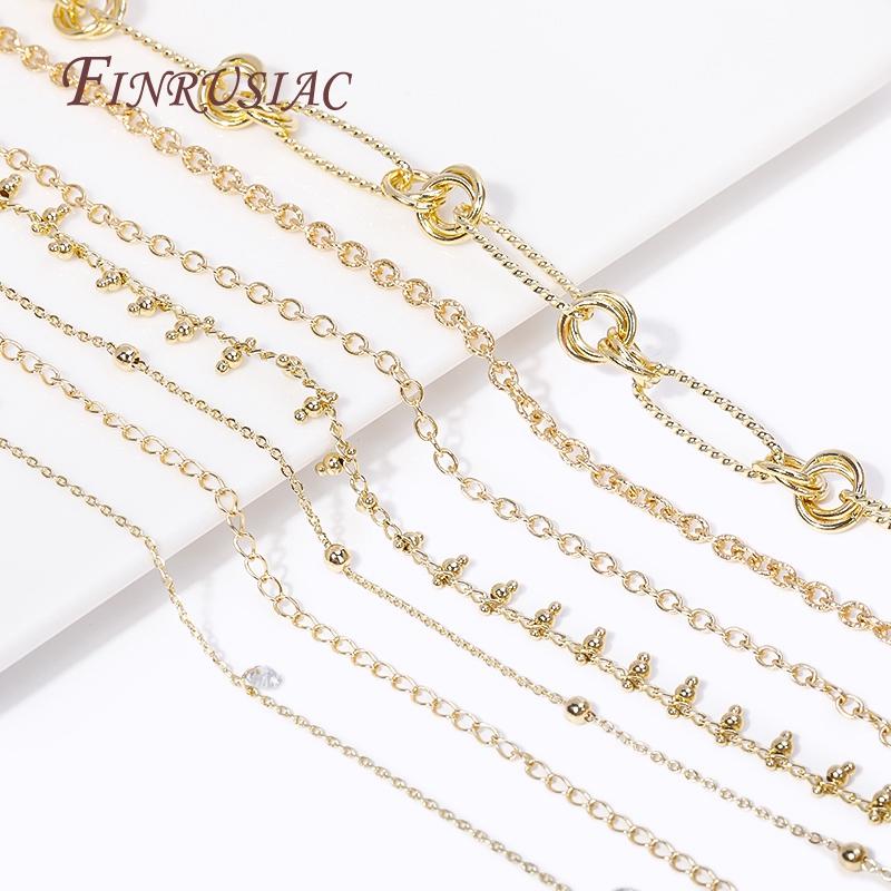 14K Gold Plated Spool Chains For DIY Handmade Jewellery Making Supplies Multi Styles Metal Bulk Chains Wholesale High Quality
