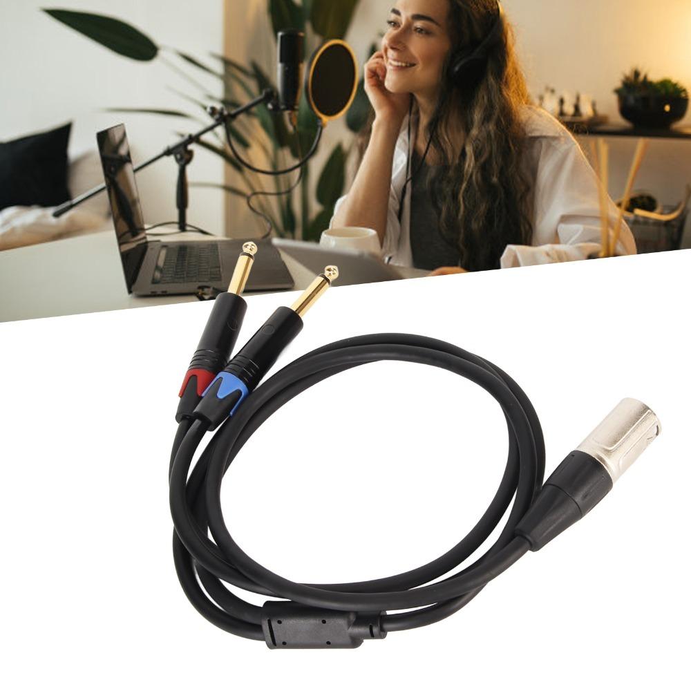 TS Mono Plug Y Splitter Cable Microphone Splitter Cable  for Amplifiers