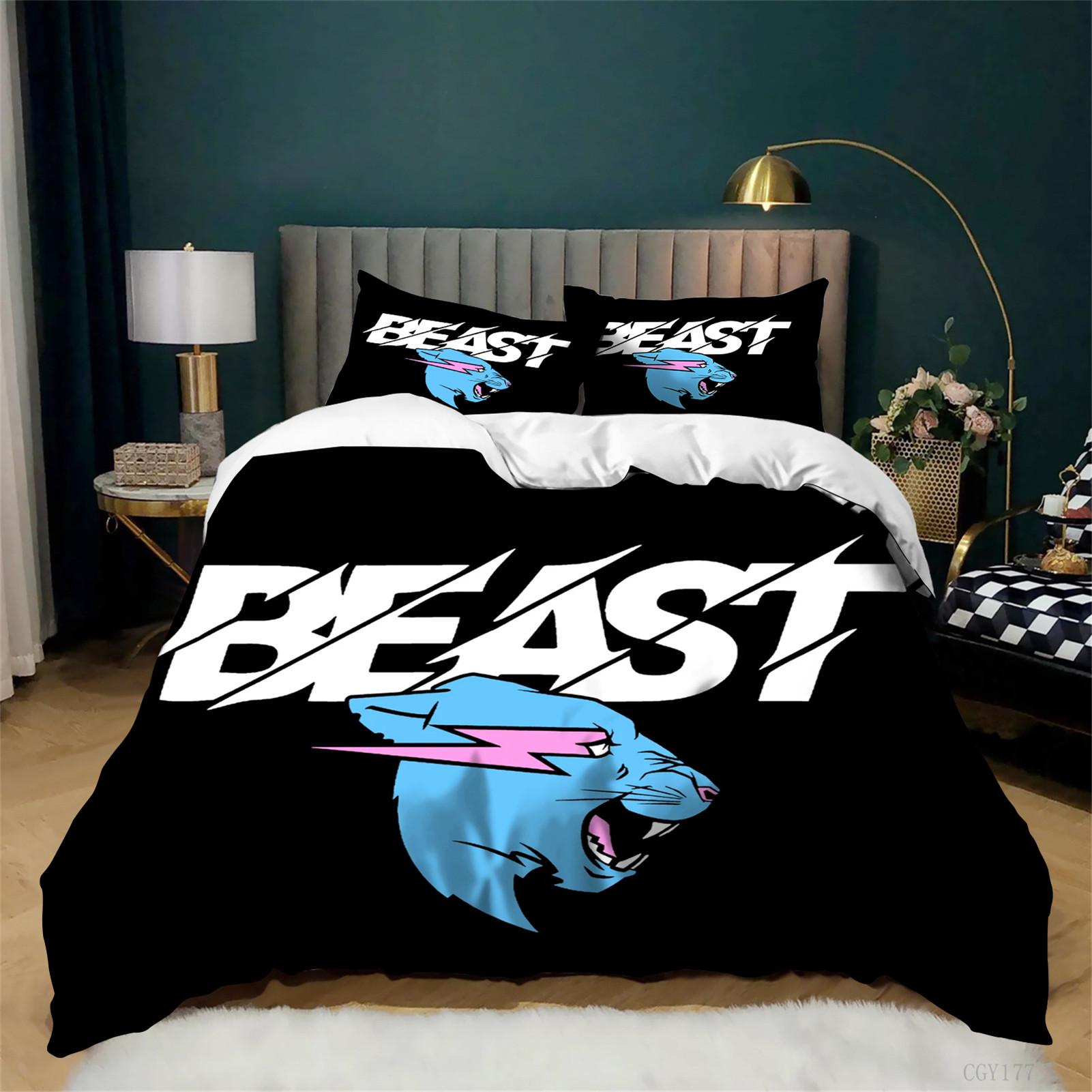 Mr Beast Gultasveļas Komplekts Gultas Pārklāja