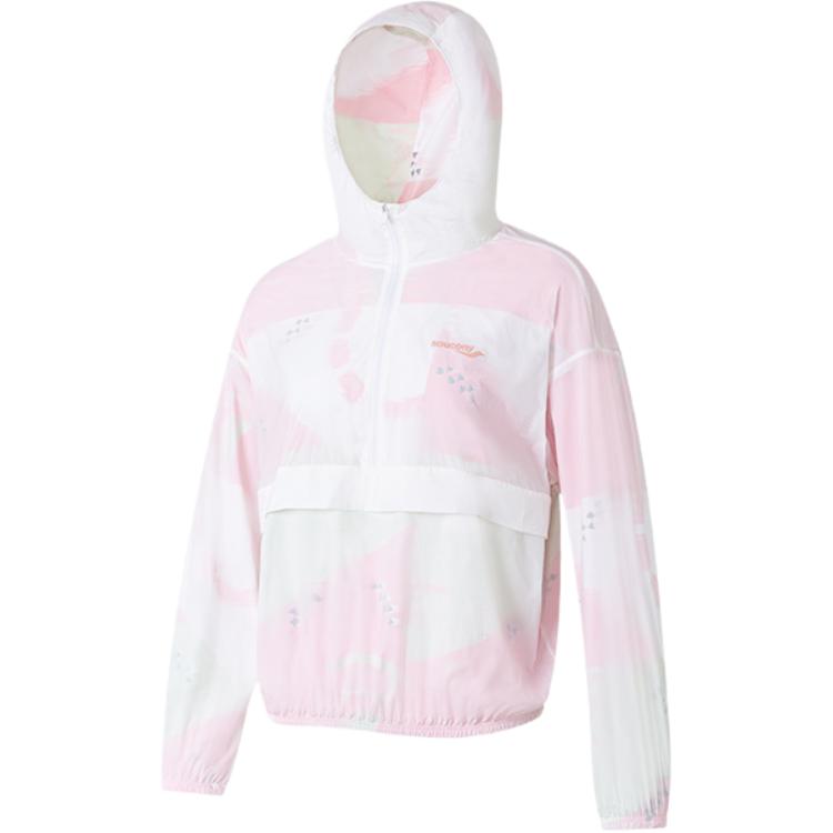 

Saucony All-Over Print Zip-Up Hooded Jacket Women jackets White SC1239107-1 L