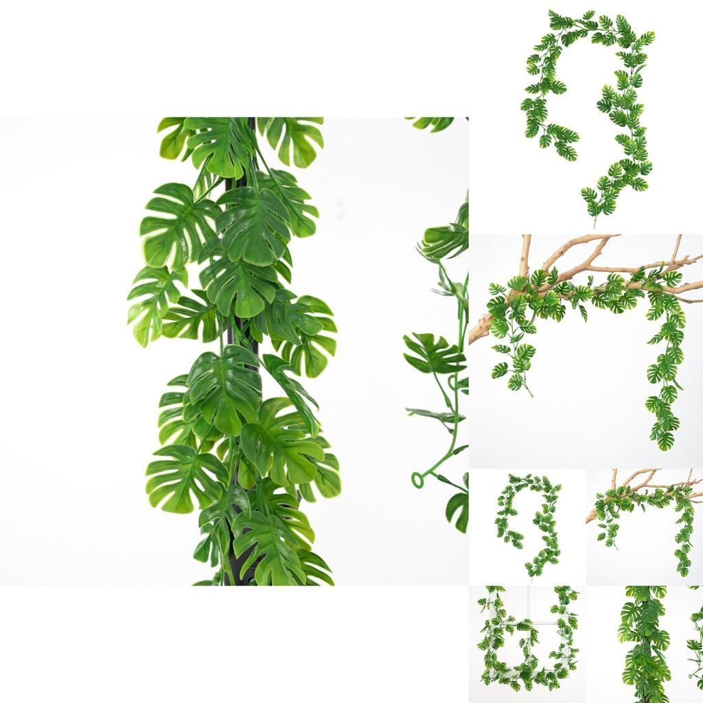 Faux Plant Monstera Deliciosa Liebm Vines Wall Hanging With Silk Flowers For Wedding And Restaurant Interior Decor
