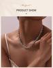 6.5mm Stainless Steel Chain Necklace, Women Paperclip Necklace Gold Plated, Chunky Jewelry 16inch