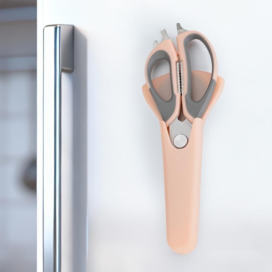 Multi-functional Kitchen Shears with Magnetic Holder - Sticks To Fridge Surfaces, Ultra-Sharp Stainless Steel Poultry Scissors for Cutting Chicken
